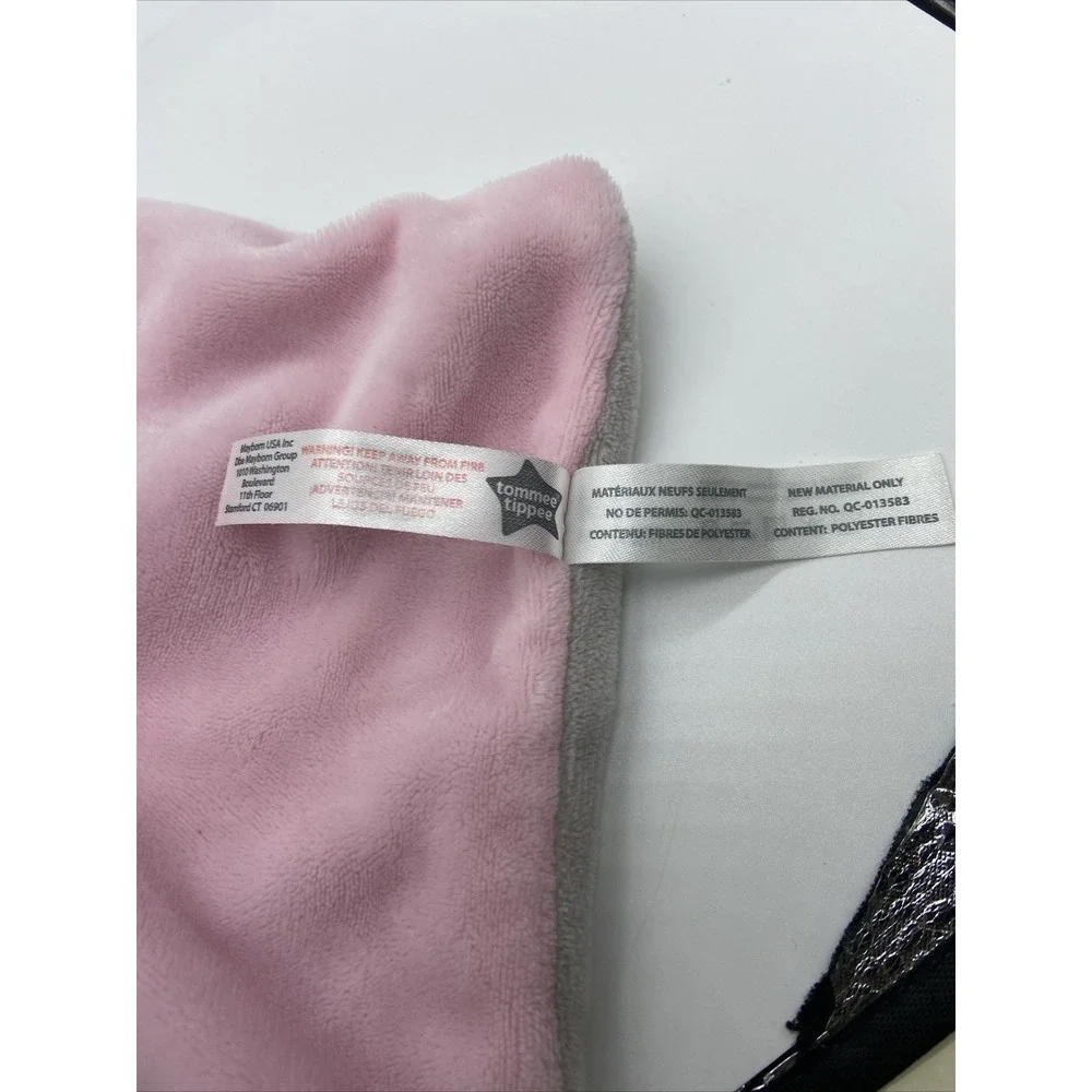 Tommee Tippee Gray Bunny Rabbit Fox Plush Lovey Pink Baby Security Blanket